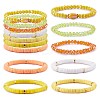 7Pcs 7 Style Handmade Polymer Clay Heishi Surfer Stretch Bracelets Set BJEW-SW00073-02-1