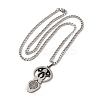 Yoga Theme 201 Stainless Steel Enamel Pendant Necklaces LS-NJEW-D066-07B-P-1