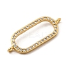 Brass Micro Pave Clear Cubic Zirconia Oval Ring Connector Charms KK-I360-048G-2