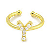 Rack Plating Brass Open Cuff Rings for Women RJEW-F162-01G-Y-2