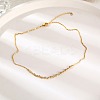 Cubic Zirconia Column Pendant Necklace with Brass Cable Chains LS-UU3534-1-2