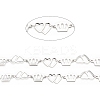 201 Stainless Steel Crown & Double Heart Link Chains CHS-F015-09P-01-2