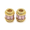 Rack Plating Brass Micro Pave Cubic Zirconia European Beads LS-KK-F089-31G-02-1