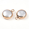 Electroplated Natural Keshi Pearl Flat Round Pendants LS-PEAR-S018-02C-01A-2