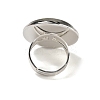 Natural Labradorite Round Adjustable Rings RJEW-K371-09S-15-4