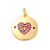Brass Micro Pave Cubic Zirconia Pendants KK-U033-11G-01-1