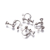 Rack Plated Brass Screw Clip-on Earring Findings X-KK-P169-04P-1