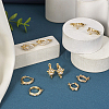 10Pcs 5 Style Brass Micro Pave Cubic Zirconia Hoop Earring Findings EJEW-TA0001-24-6