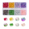 560Pcs 8 Colors Frosted Spray Painted Glass Beads Strands GLAA-YW0001-39-1