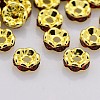 Brass Rhinestone Spacer Beads RB-A014-L6mm-22G-NF-1