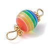 10Pcs Transparent Stripe Resin Round Connector Charms PALLOY-JF02484-4