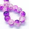 Baking Paint Transparent Crackle Glass Round Bead Strands DGLA-Q018-4mm-24-2