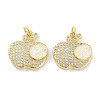 Brass Micro Pave Clear Cubic Zirconia Pendants KK-L213-042G-02-1