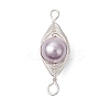 Copper Wire Wrapped Shell Pearl Connector Charms PALLOY-JF03114-4