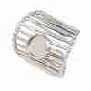 304 Stainless Steel Cuff Rings Ring Components SA-CBA098D-01P-A-2
