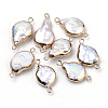 Plated Natural Baroque Pearl Keshi Pearl Links connectors LS-PEAR-S012-01-1