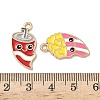 2Pcs Alloy Enamel Pendants ENAM-I077-03KCG-02-3