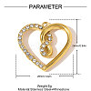 304 Stainless Steel Rhinestone Pendants STAS-OY010-88G-2