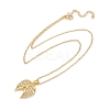 Brass Micro Pave Clear Cubic Zirconia Angel Wings Pendant Necklaces NJEW-Z088-02G-2