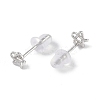 Anti-Tarnish Rhodium Plated 999 Fine Silver Star Stud Earrings for Women LS-EJEW-S215-03P-3