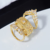 3Pcs Brass Micro Pave Clear Cubic Zirconia Finger Rings for Women FS-WGDAF26-05-3