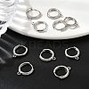 SHEGRACE Brass Micro Pave Clear Cubic Zirconia Hoop Earrings Findings XGR0155P-95P-4