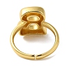 Initials Brass Open Cuff Ring for Women RJEW-N046-02B-G-3