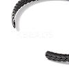 316 Surgical Stainless Steel Leaf Open Cuff Bangles for Women BJEW-P319-03B-AS-3