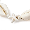 Synthetic Turquoise & Magnesite & Natural Cowrie Shell Beaded Bracelets BJEW-JB10691-3