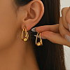 Teardrop with Round Stainless Steel Stud Earrings UU4012-4