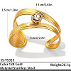 304 Stainless Steel Crystal Rhinestone Open Cuff Bangles for Women WG66922-01-2