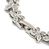 Rack Plating Brass Pave Cubic Zirconia Butterfly Link Bracelets for Women BJEW-B110-05P-03-3