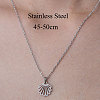 Non-Tarnish 201 Stainless Steel Hollow Shell Pendant Necklace NJEW-OY001-50-3