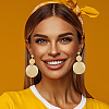 4 Pairs 4 Style Alloy Flat Round Dangle Stud Dangle Earrings for Women EJEW-AN0003-91-6