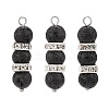Natural Lava Rock Pendants PALLOY-JF01960-1