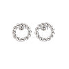 Non-Tarnish 304 Stainless Steel Twist Rope Ring Stud Earrings for Woman EJEW-N097-006P-1