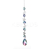 AB Color Plated Crystal Teardrop Big Pendant Decorations LS-HJEW-G019-03B-2