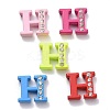 Spray Painted Zinc Alloy Slide Charms ALRI-WH0005-13H-1