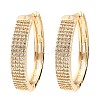 Brass Cubic Zirconia Hoop Earrings EJEW-D078-21KCG-1