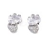 Brass Micro Pave Clear Cubic Zirconia Pendants KK-K351-31P-1