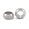 Non-Tarnish Frosted 201 Stainless Steel European Beads X-STAS-B020-13P-2