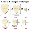 12Pcs 12 Style Wood Hoop Rings Macrame for DIY Craft Making DIY-WH0545-004-2