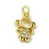 Brass Micro Pave Cubic Zirconia Charms KK-M283-18B-01-1