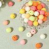 Rubberized Style Imitated Silicone Acrylic Beads MACR-PA0001-06A-03-7