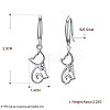 925 Sterling Silver Kitten Dangle Earrings EJEW-BB30538-P-2