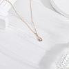 1Pc Alloy Clear Cubic Zirconia Teardrop Pendant Necklaces for Women NJEW-LP0004-14RG-3