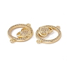 Brass Micro Pave Clear Cubic Zirconia Connector Charms KK-E068-VC081-3