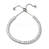 304 Stainless Steel with Clear Cubic Zirconia Link Chain Bracelets BJEW-G754-03P-02-4