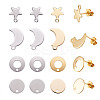 304 Stainless Steel Stud Earring Findings STAS-YS0001-08-2