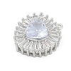 Brass Micro Pave Cubic Zirconia with Glass Pendants KK-Q026-20P-2